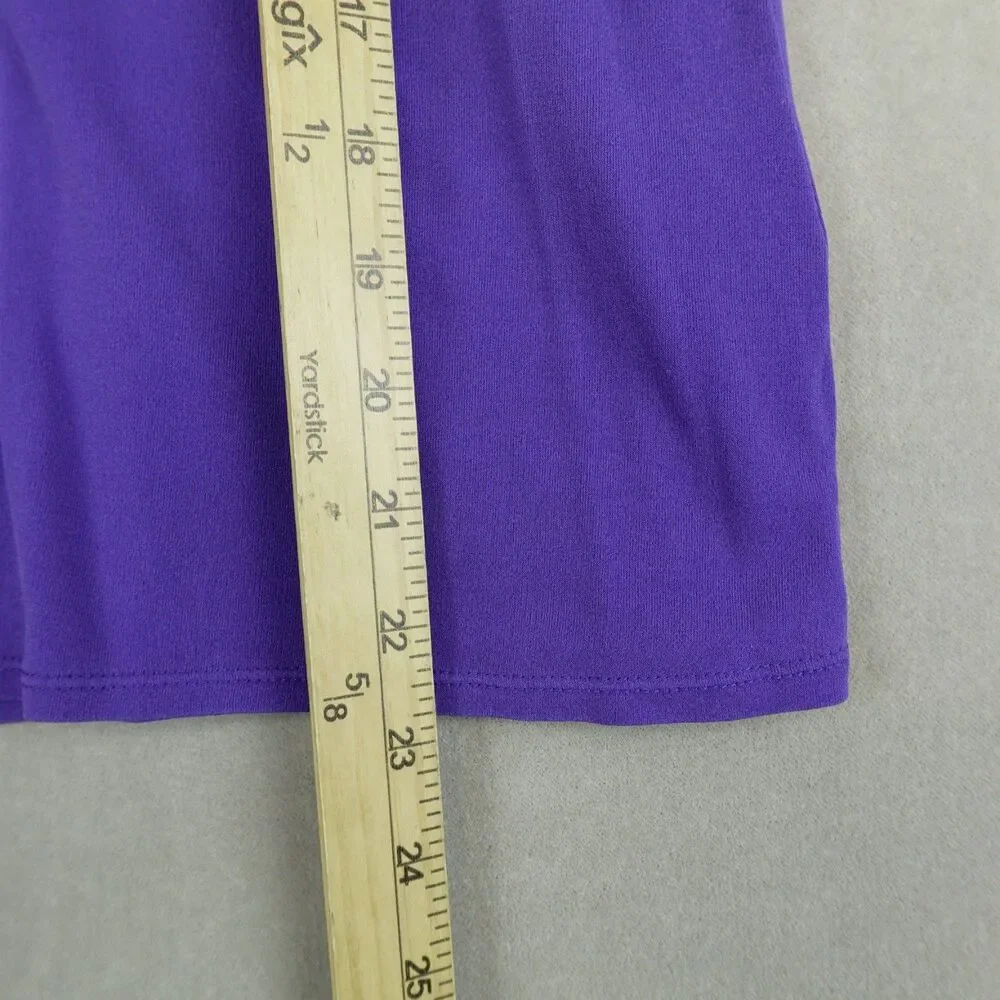 Eileen Fisher Shirt 100% Silk Jersey Short Sleeve Scoop Neck Tee Purple Classic